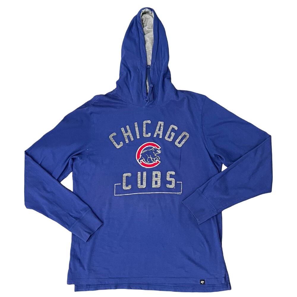 Chicago Cubs Blue Red ‘47 Brand MLB Baseball Lightweight Hoodie size L Unisex